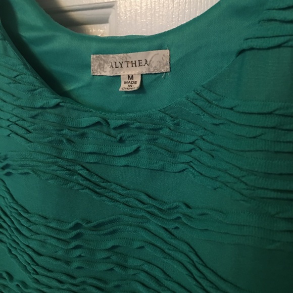 Women Alythea Fitted Green Sleeveless Medium Above Knee Ribbed Detail - Picture 4 of 8